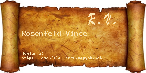 Rosenfeld Vince névjegykártya