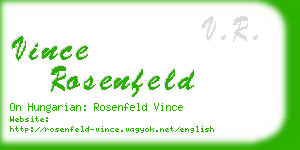 vince rosenfeld business card